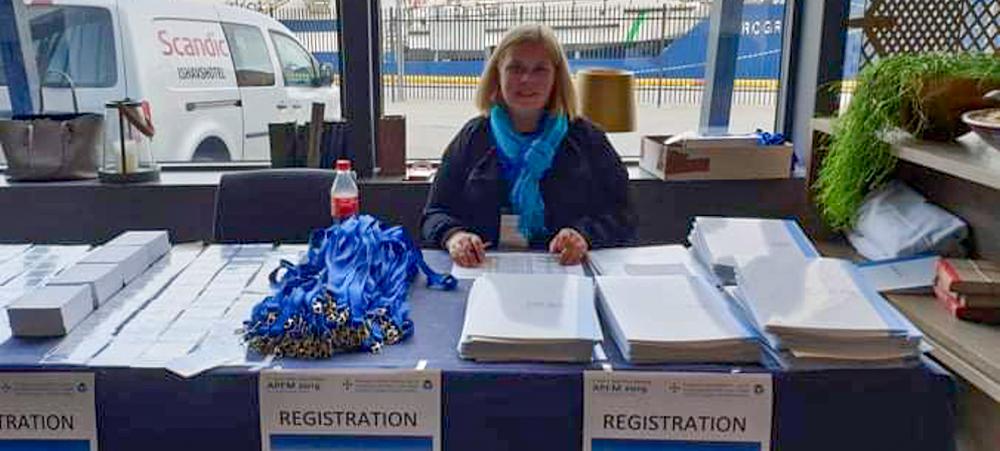 Registration desk at an Arctic Pelvic Floor Meeting